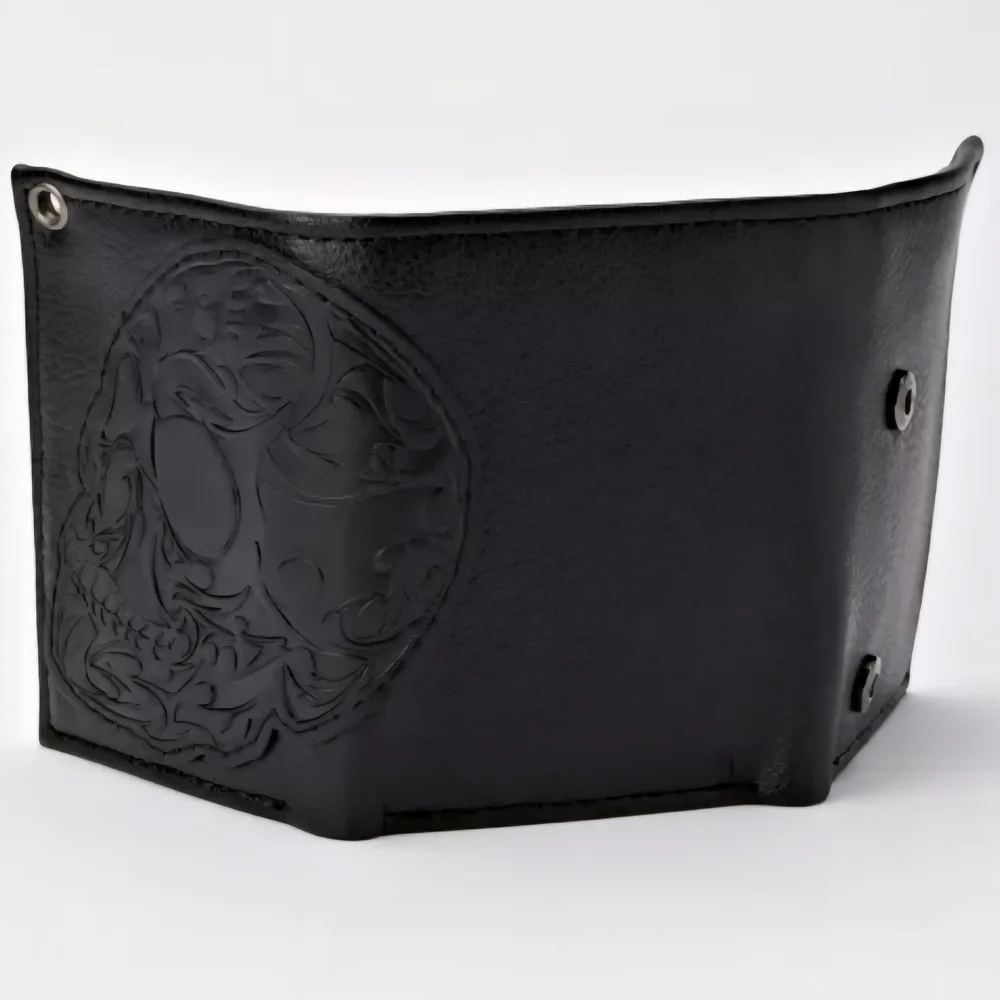 Spencer's Black Embossed Skull Wallet with Chain - Picture 4 of 12